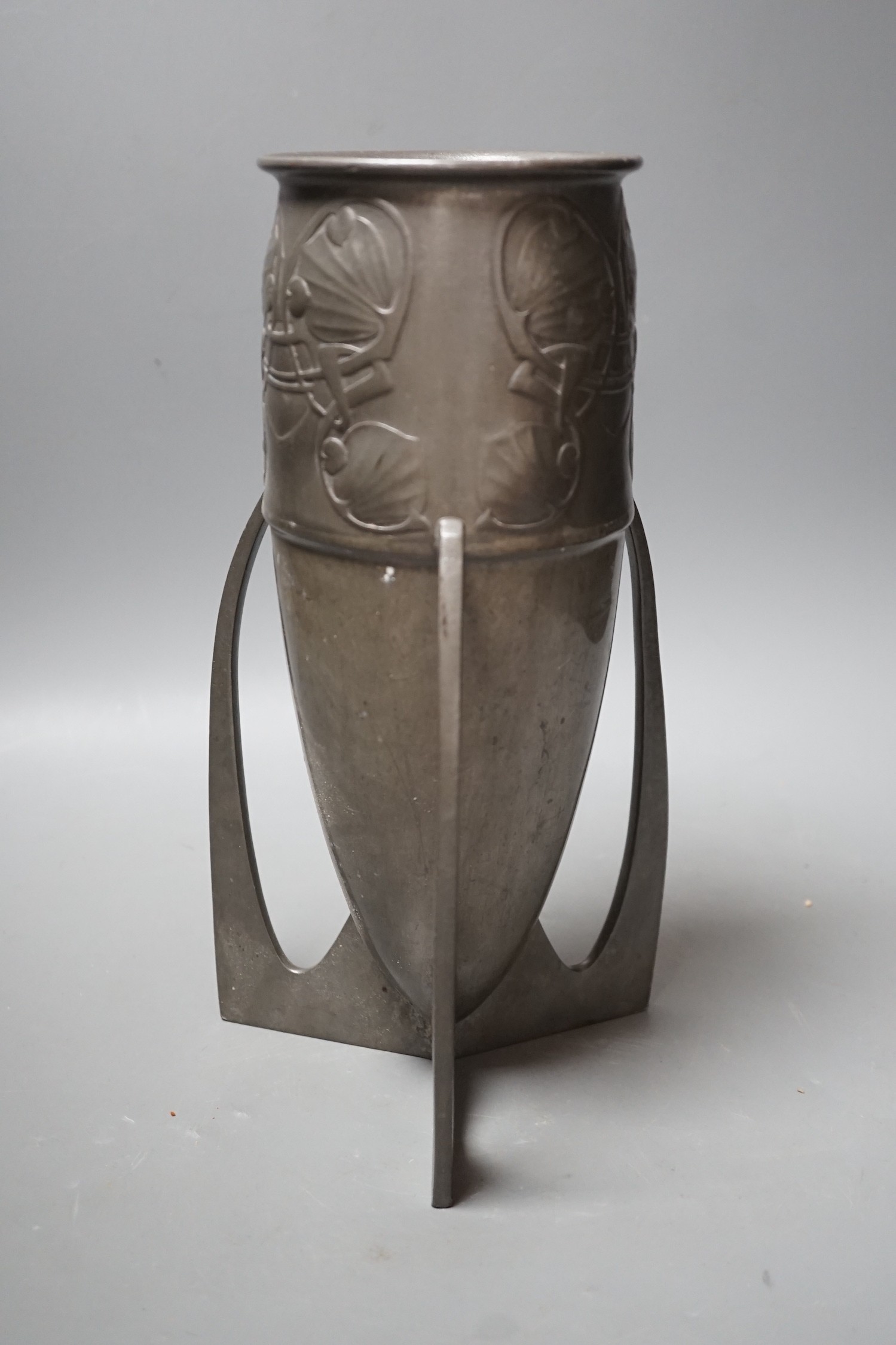 A Liberty Tudric pewter vase, No. 0927, 29cm